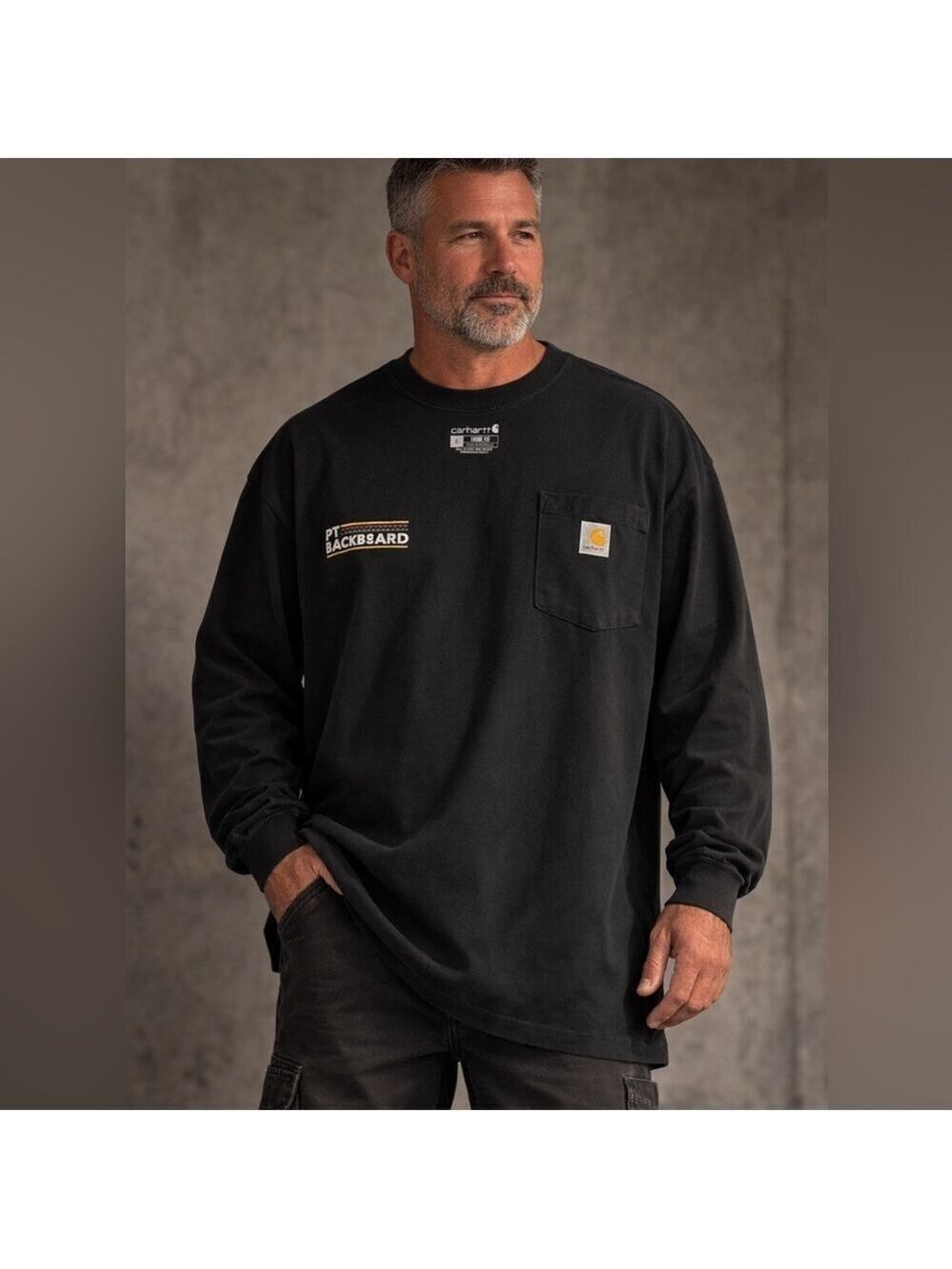 Carhartt Black Cotton Long Sleeve Tee Large
